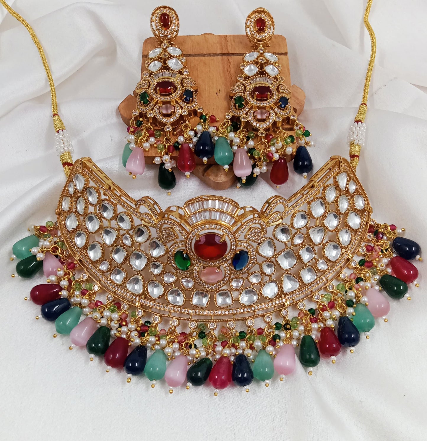 Doublet Moissanite choker Necklace set