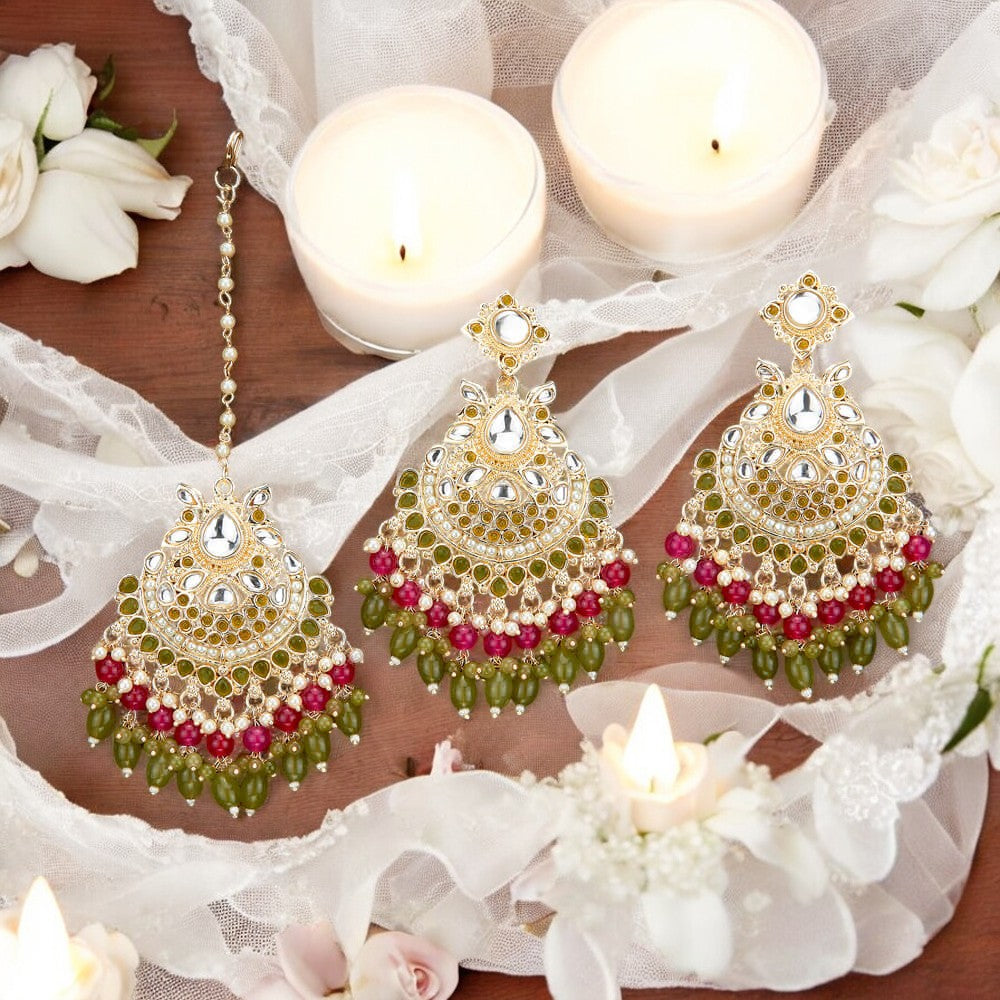 Earring, Maang tikka set