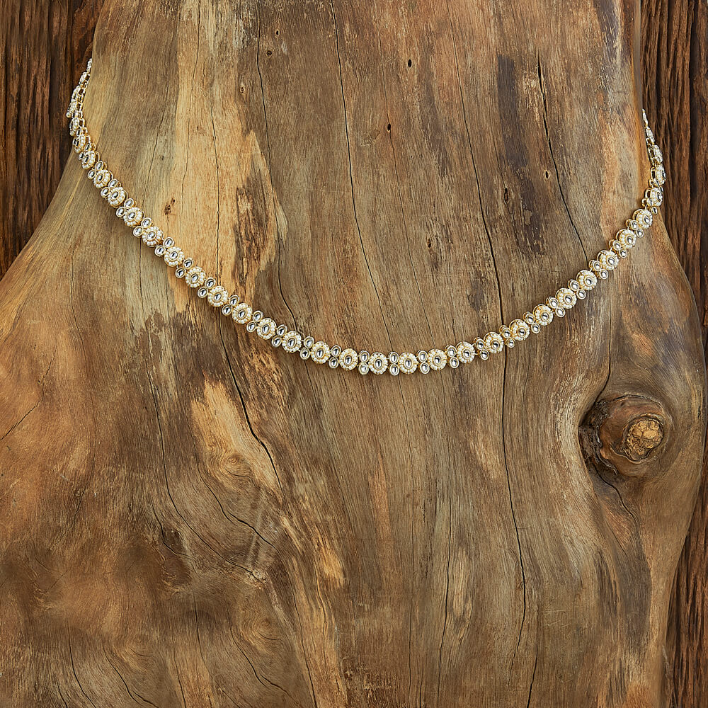 Delicate polki Kamar Patta With Gold Plating, belly chain, hip belt.