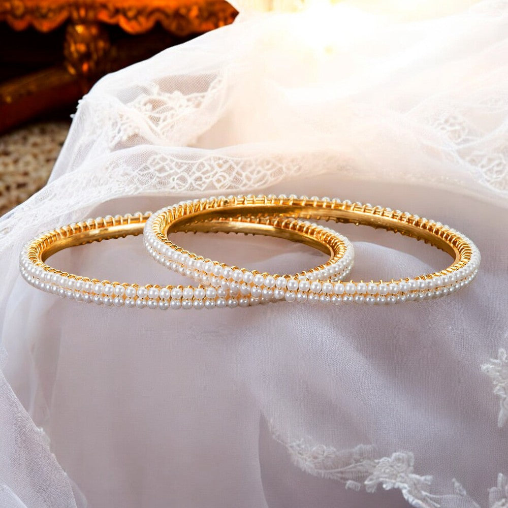 Pearl gold bangles, Indian bangles, Bridal Bangles
