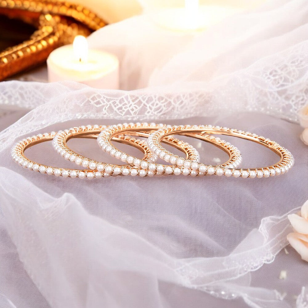 Gold pearl bangles, Indian bangles, Bridal Bangles