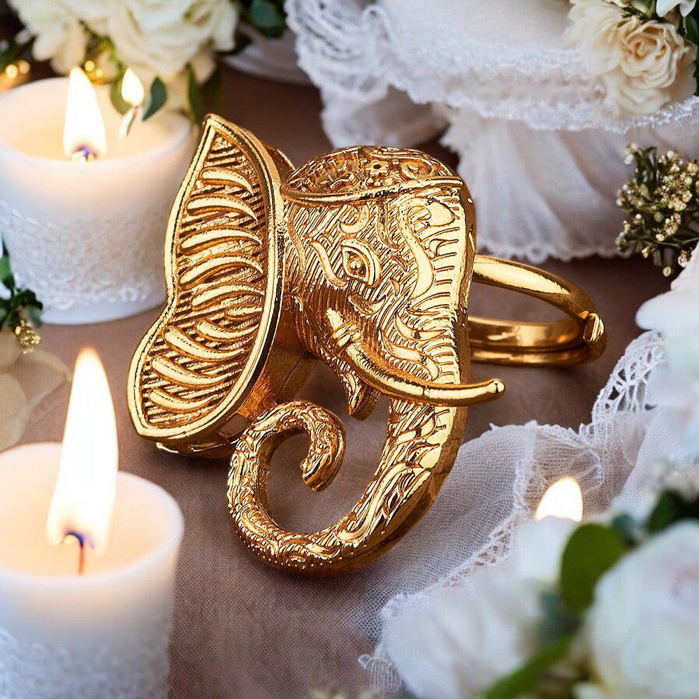 Elephant finger ring adjustable
