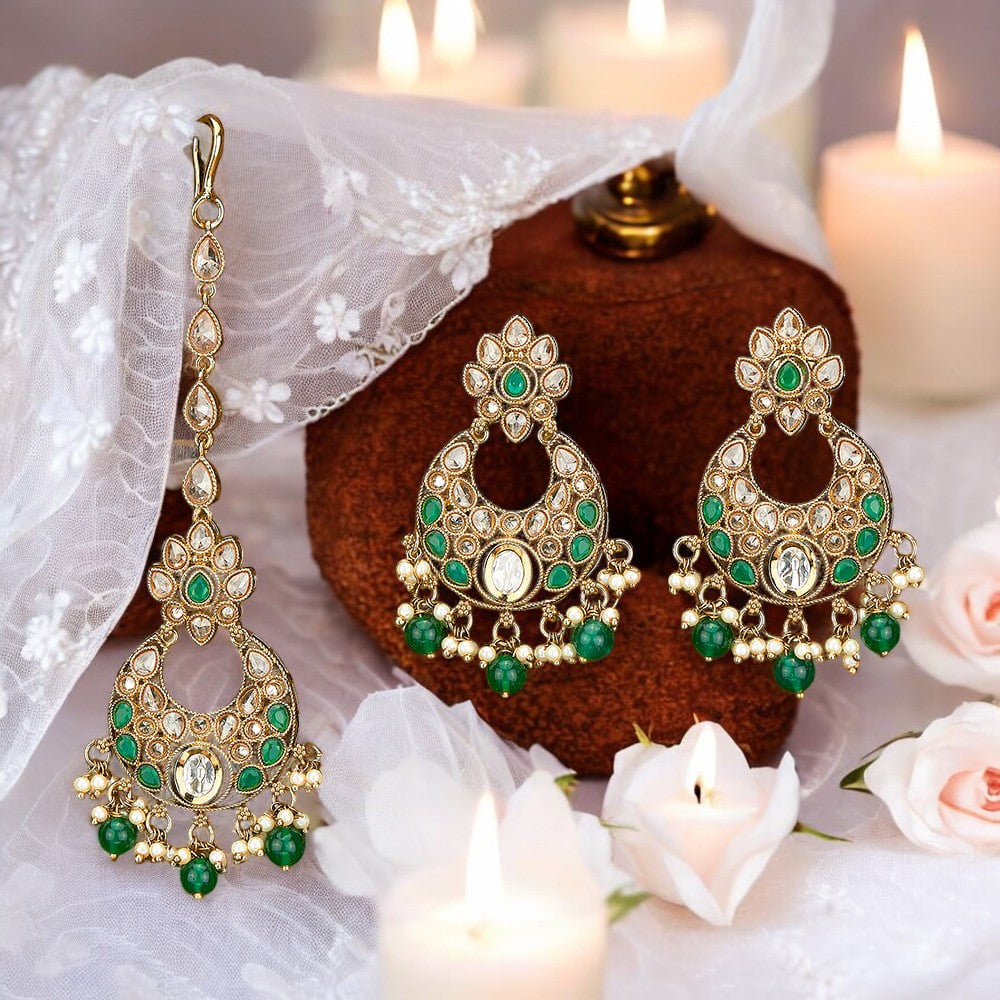 Earring, Maang tikka set