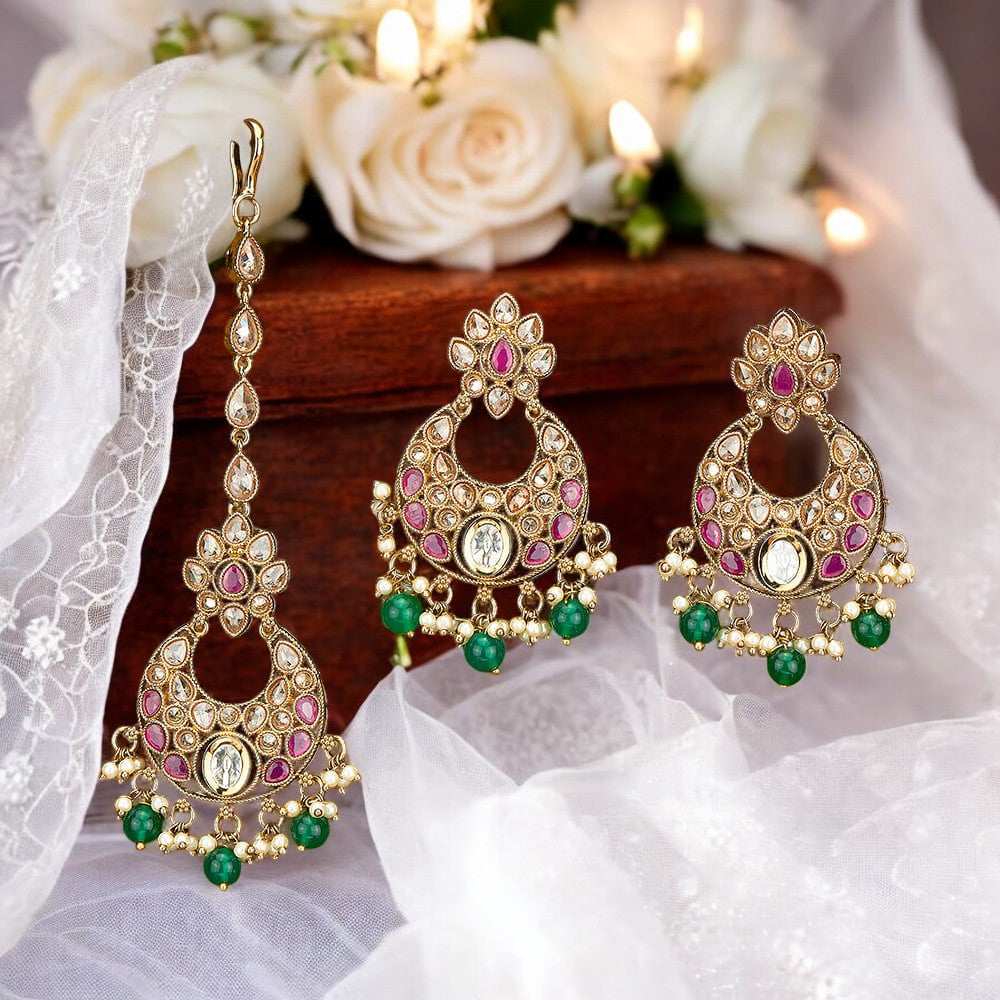 Earring, Maang tikka set