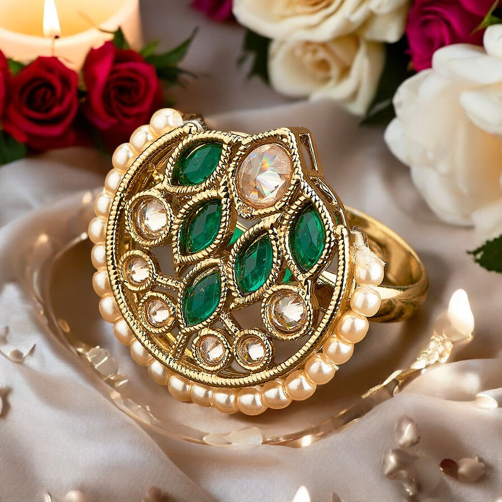 Polki finger ring adjustable