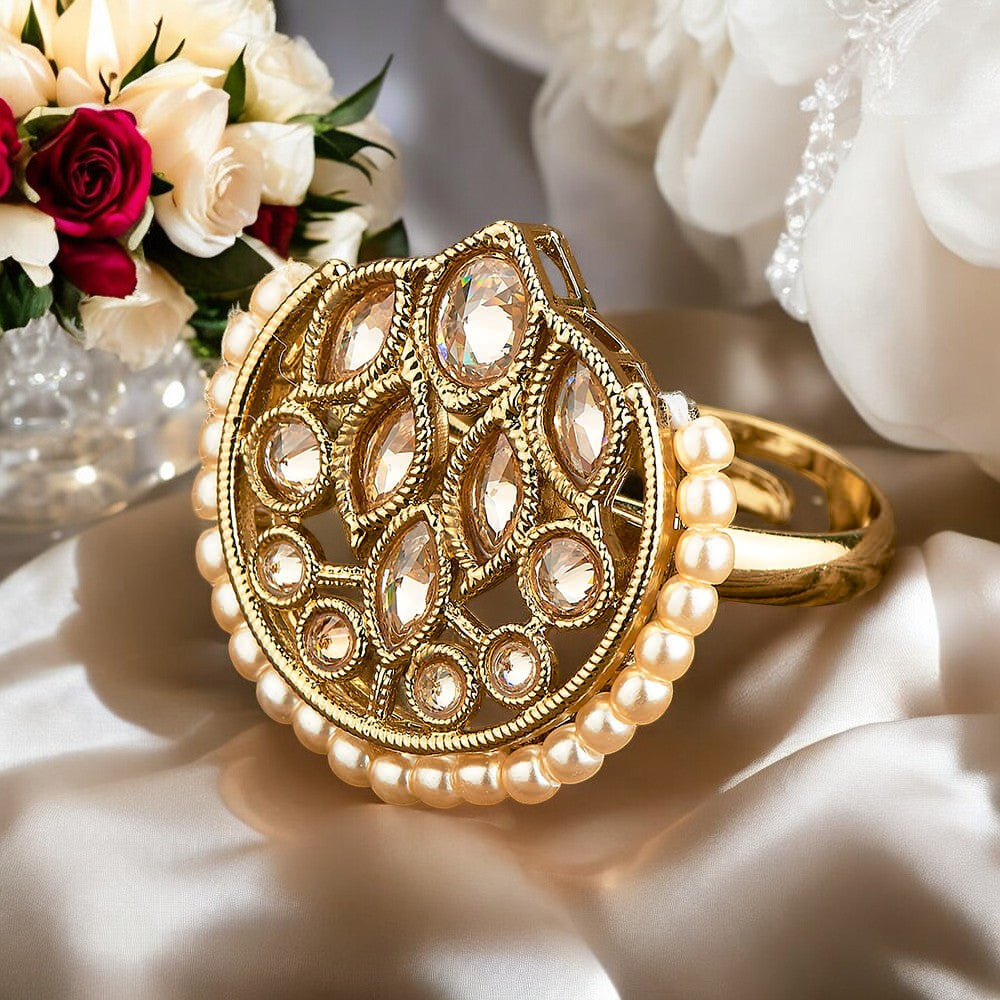Polki finger ring adjustable