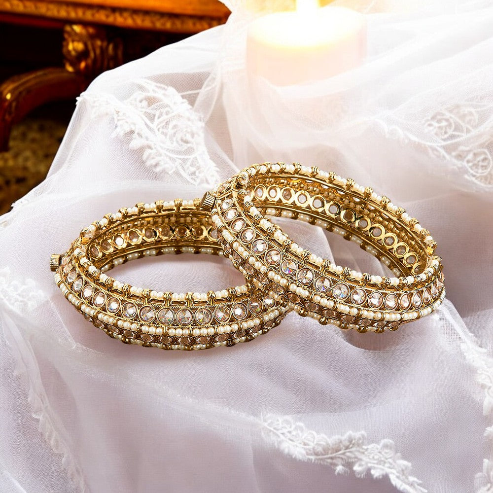 Gold polki bangles, Indian bangles, Bridal Bangles