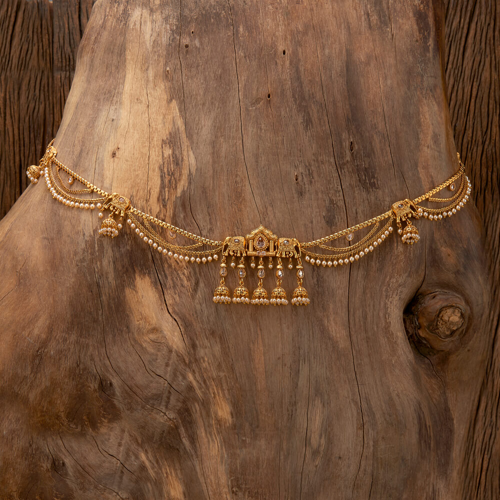 Delicate polki Kamar Patta With Gold Plating, belly chain, hip belt.