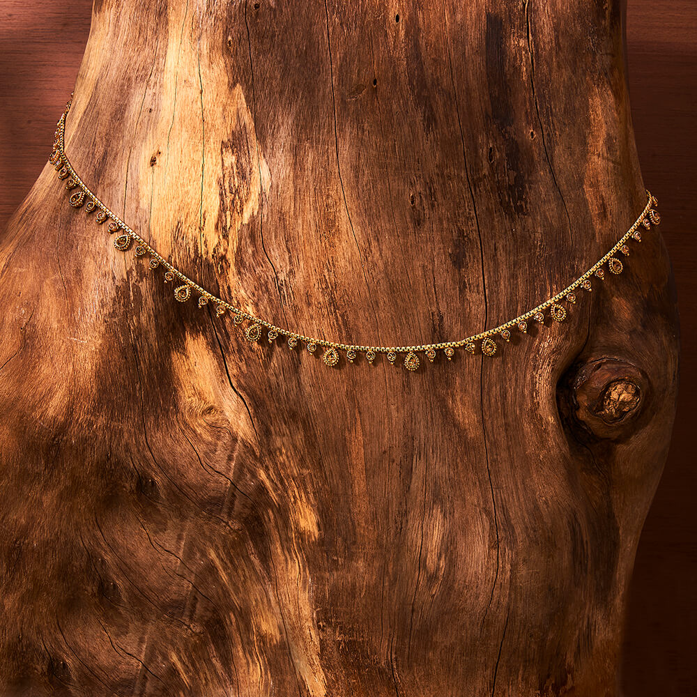 Delicate Kamar Patta With Gold Plating, belly chain, hip belt.