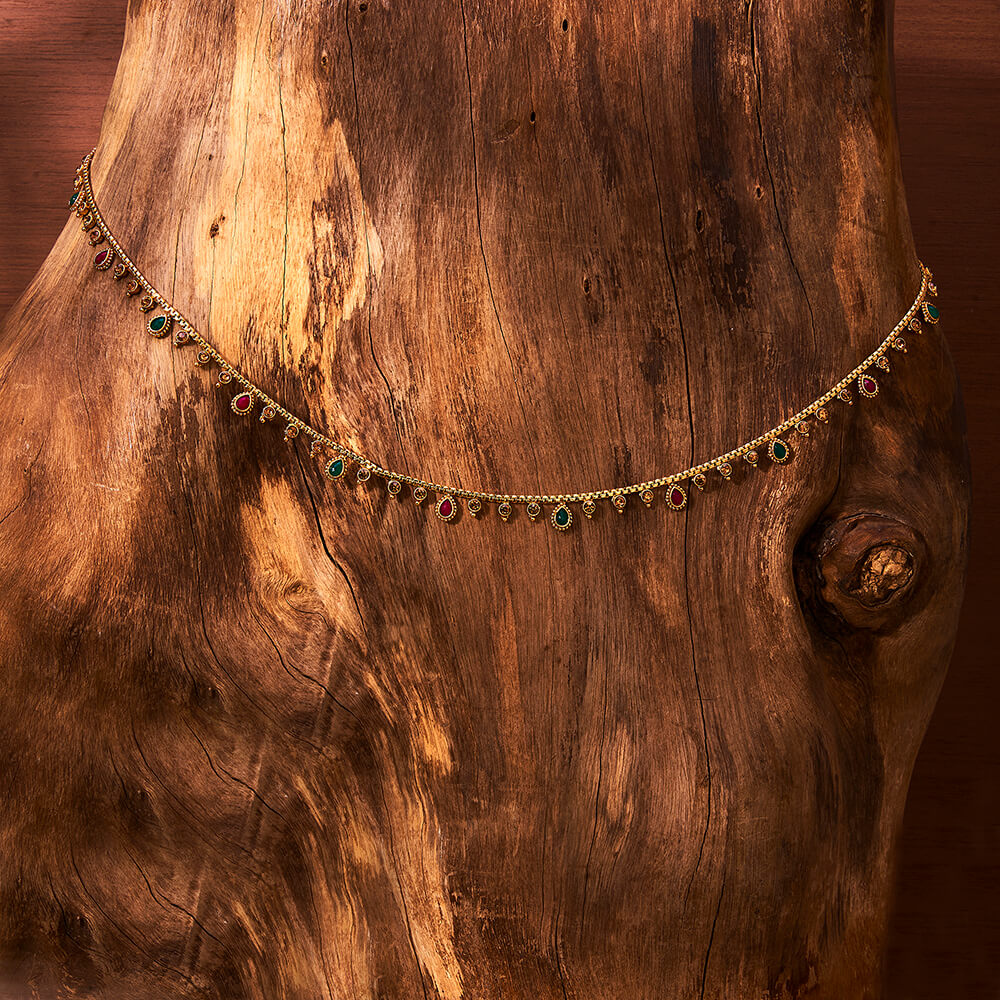 Delicate Kamar Patta With Gold Plating, belly chain, hip belt.