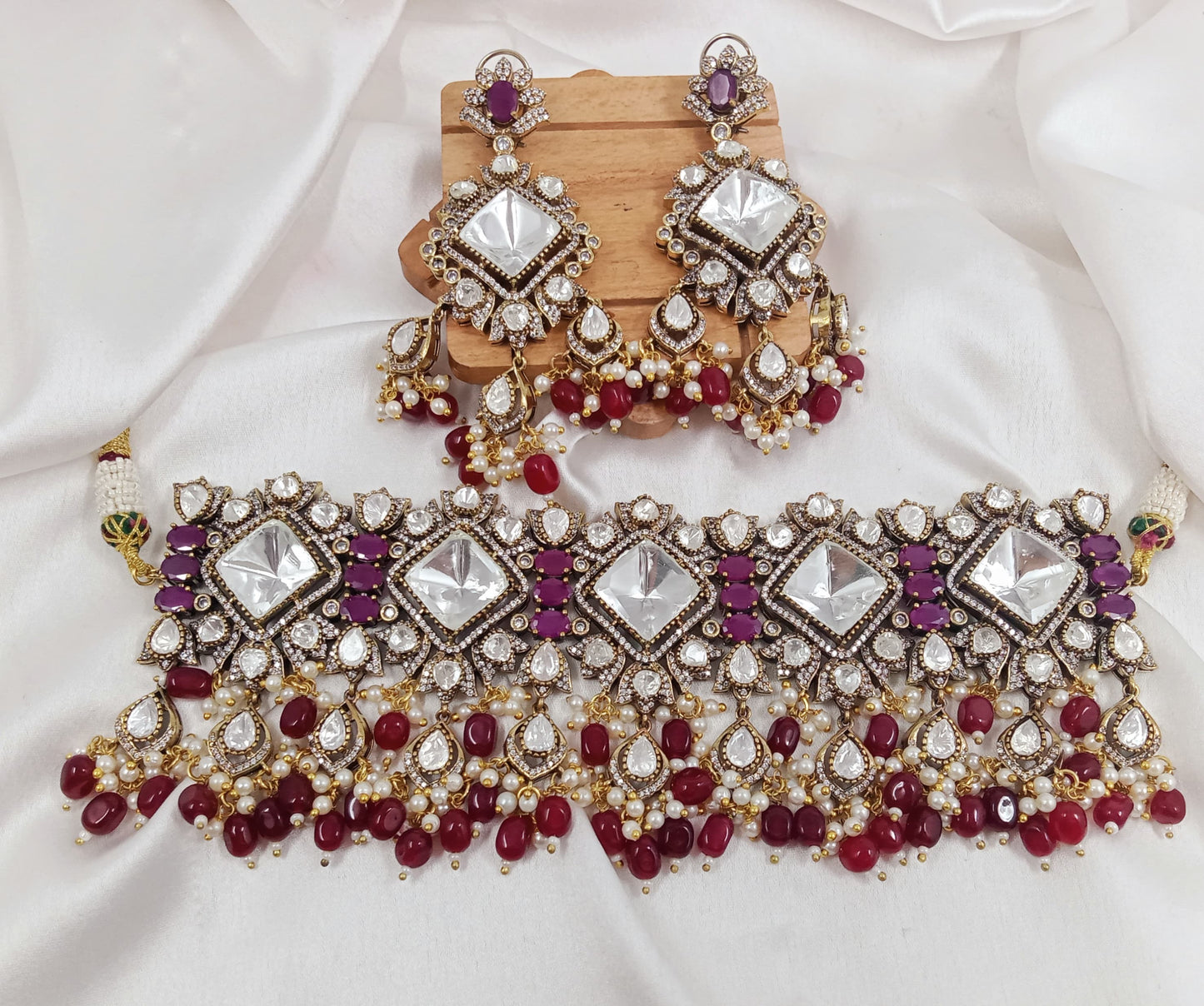 Moissanite choker Necklace set