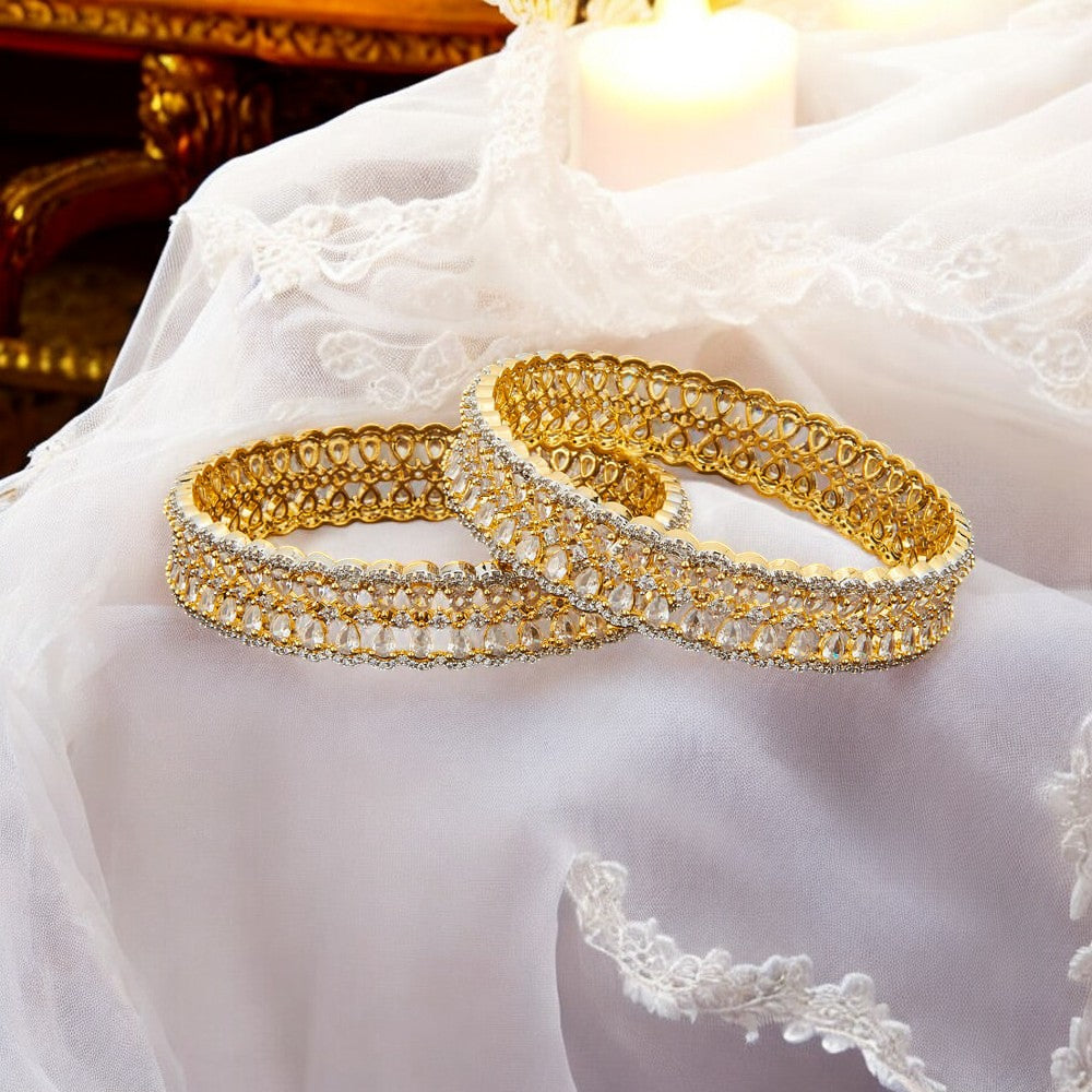 Gold bangles, American diamond Indian bangles, Bridal Bangles