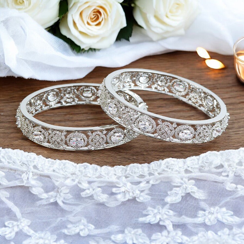 AD bangles, silver Indian bangles, Bridal Bangles