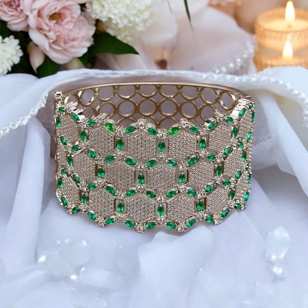 Bangles American diamond, white rhodium plated, Emerald Indian bangles, bracelets, classic kadas, bridal bangles.