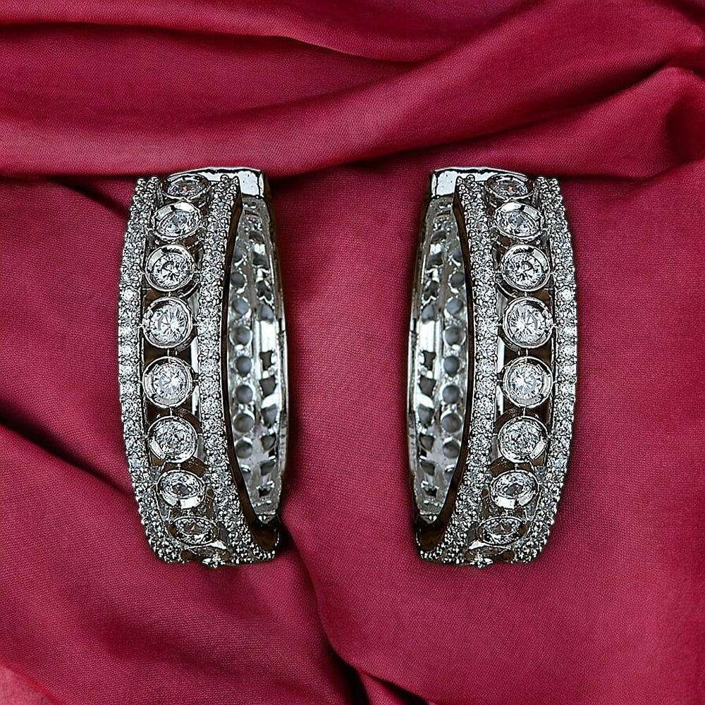 American diamond hoop earrings