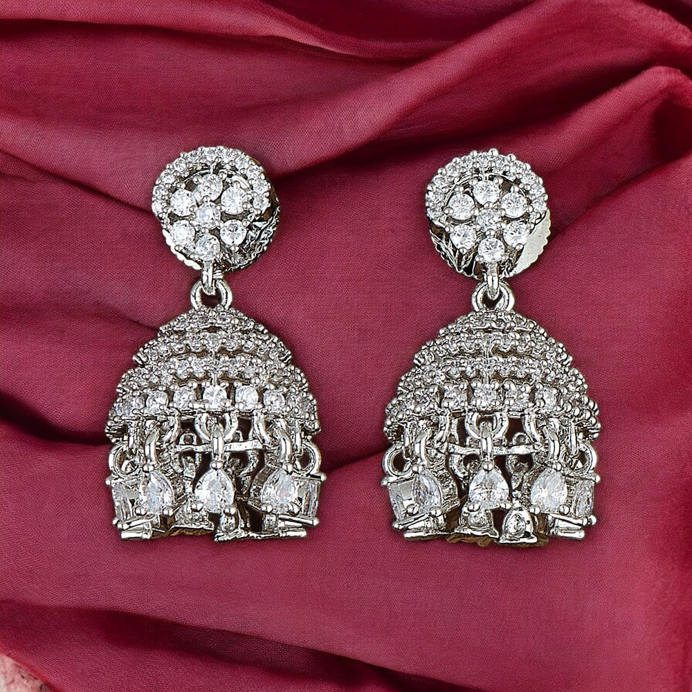 American diamond jhumki earrings