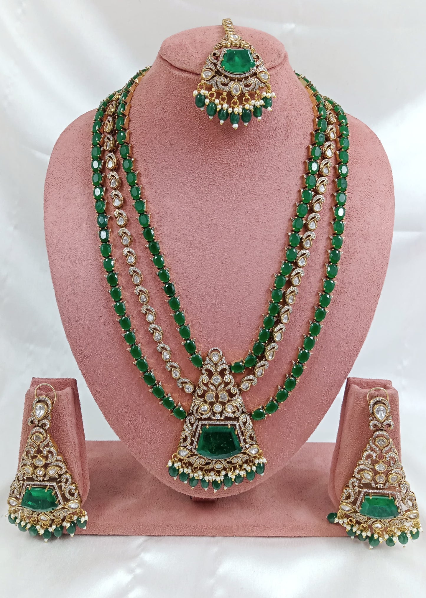 Moissanite and Doublet Necklace set