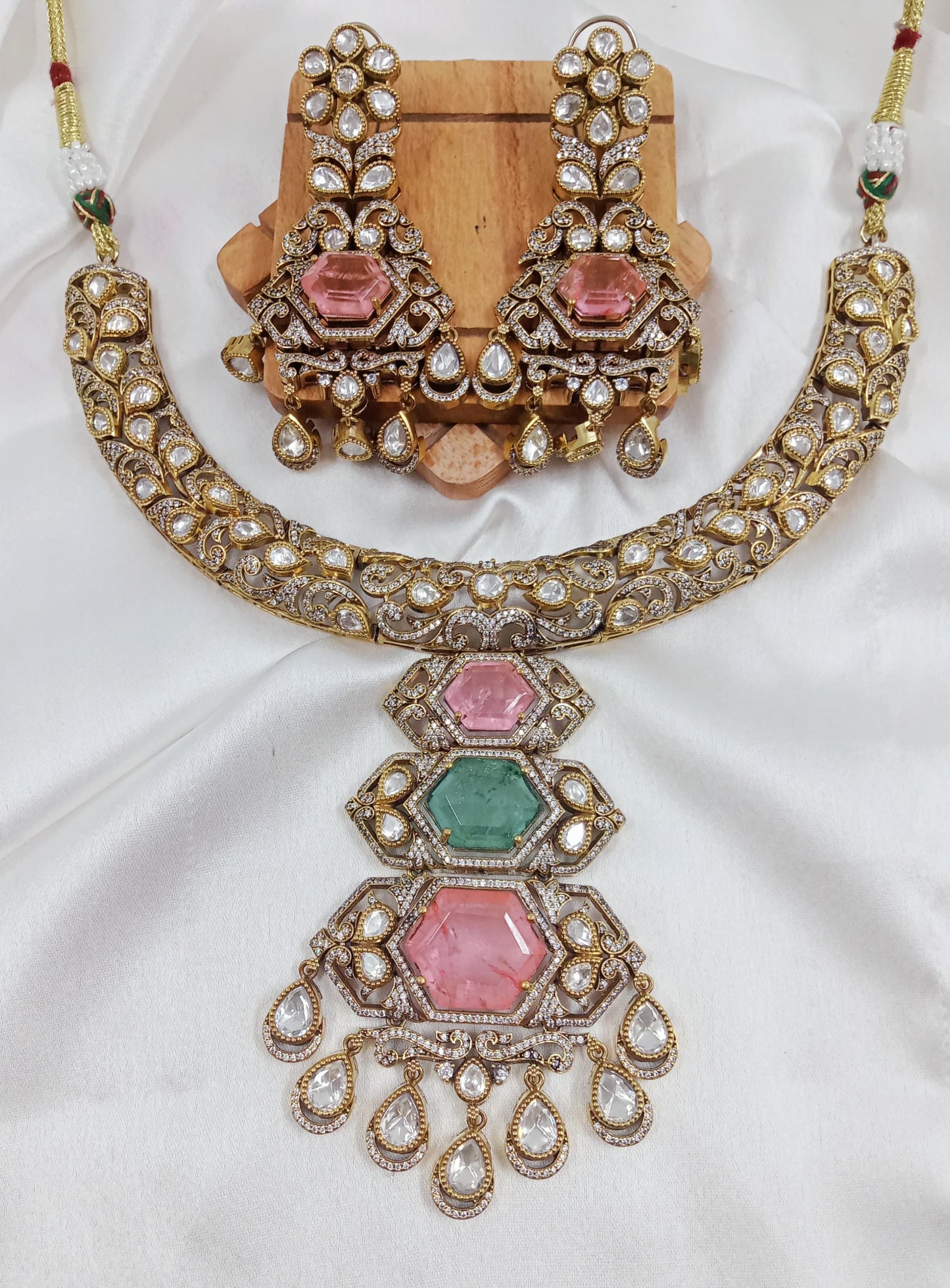 Doublet, Moissanite Necklace set