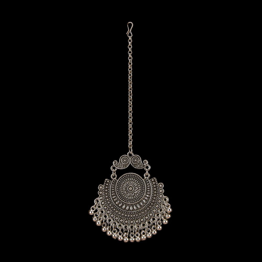 German Silver Oxidized Maang Tikka