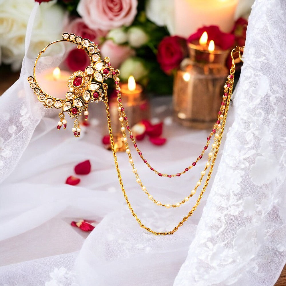 Clip on nose ring naath