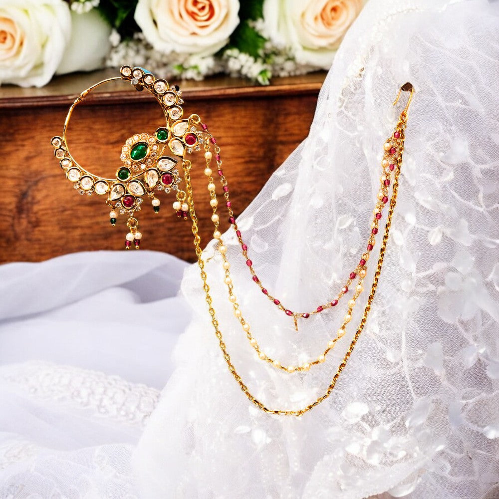 Clip on nose ring naath