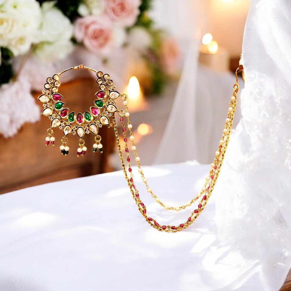 Clip on nose ring naath