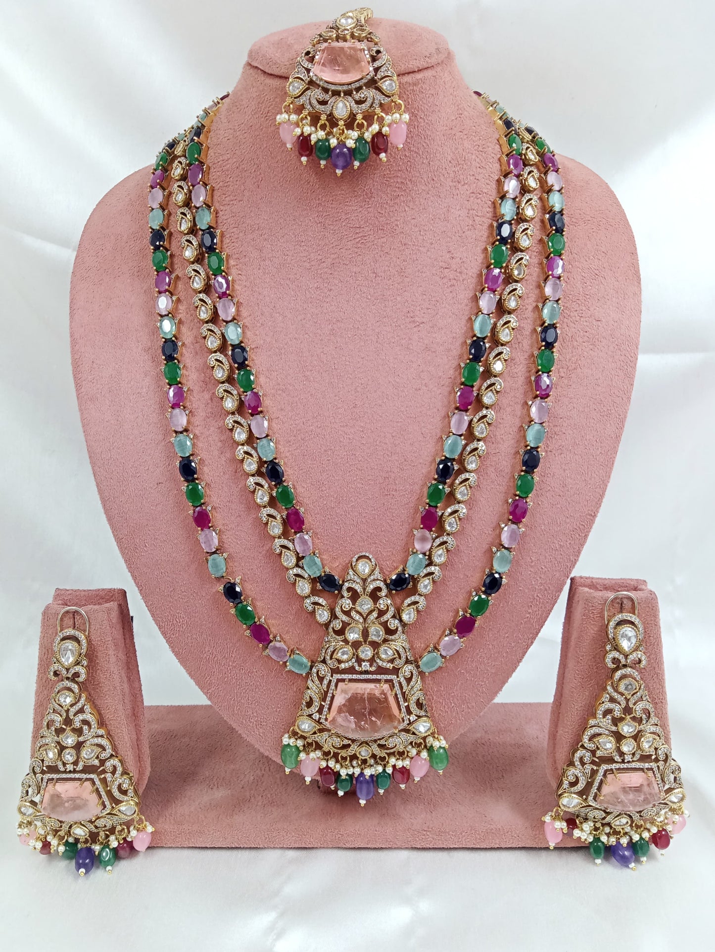 Moissanite and Doublet Necklace set
