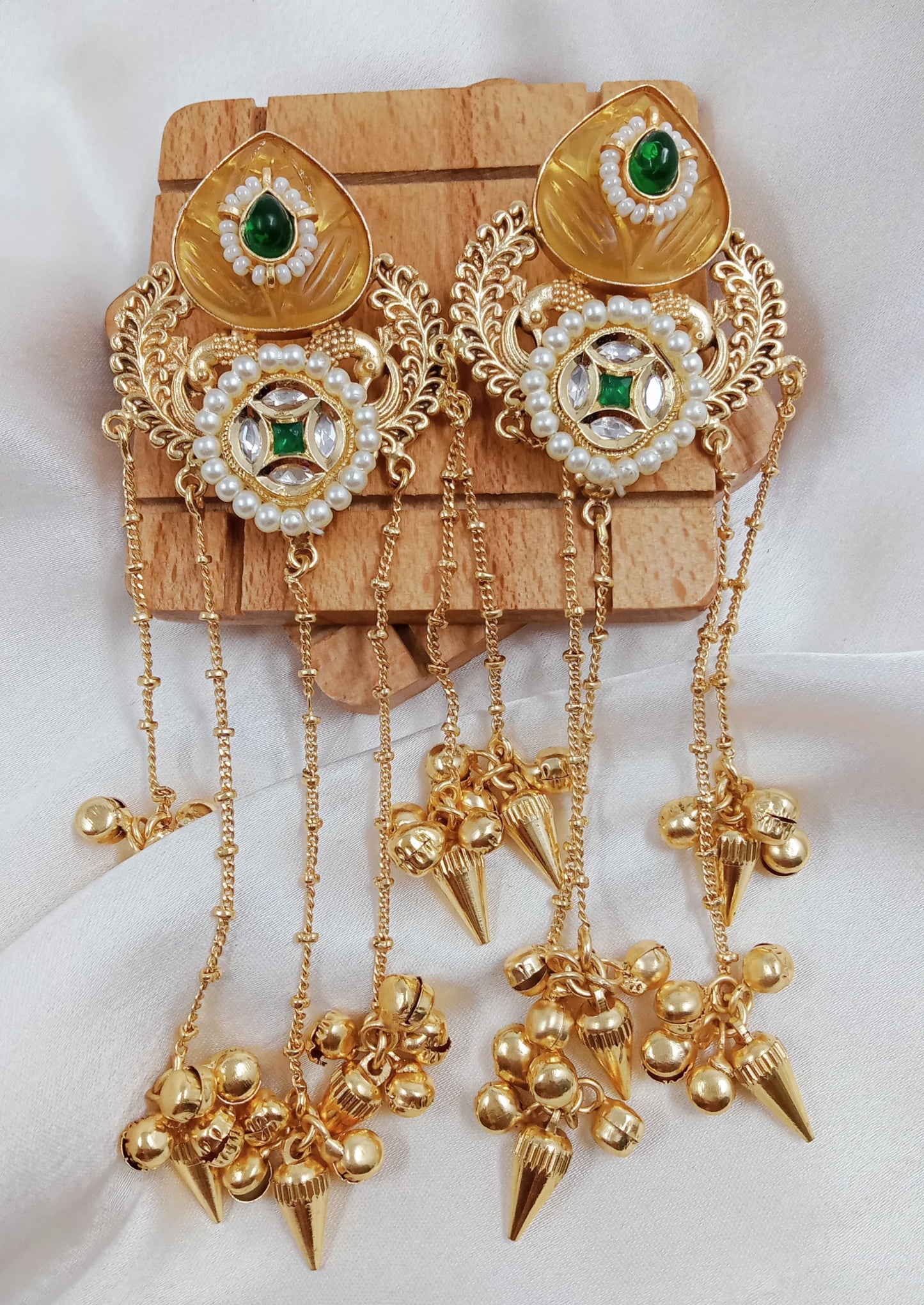 Kundan, ghungroo, Kashmiri fusion earrings