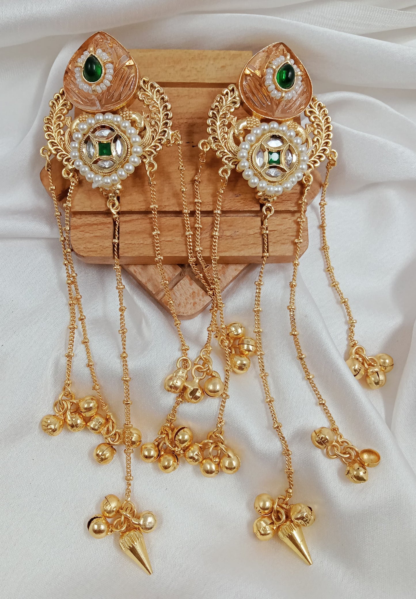 Kundan, ghungroo, Kashmiri fusion earrings