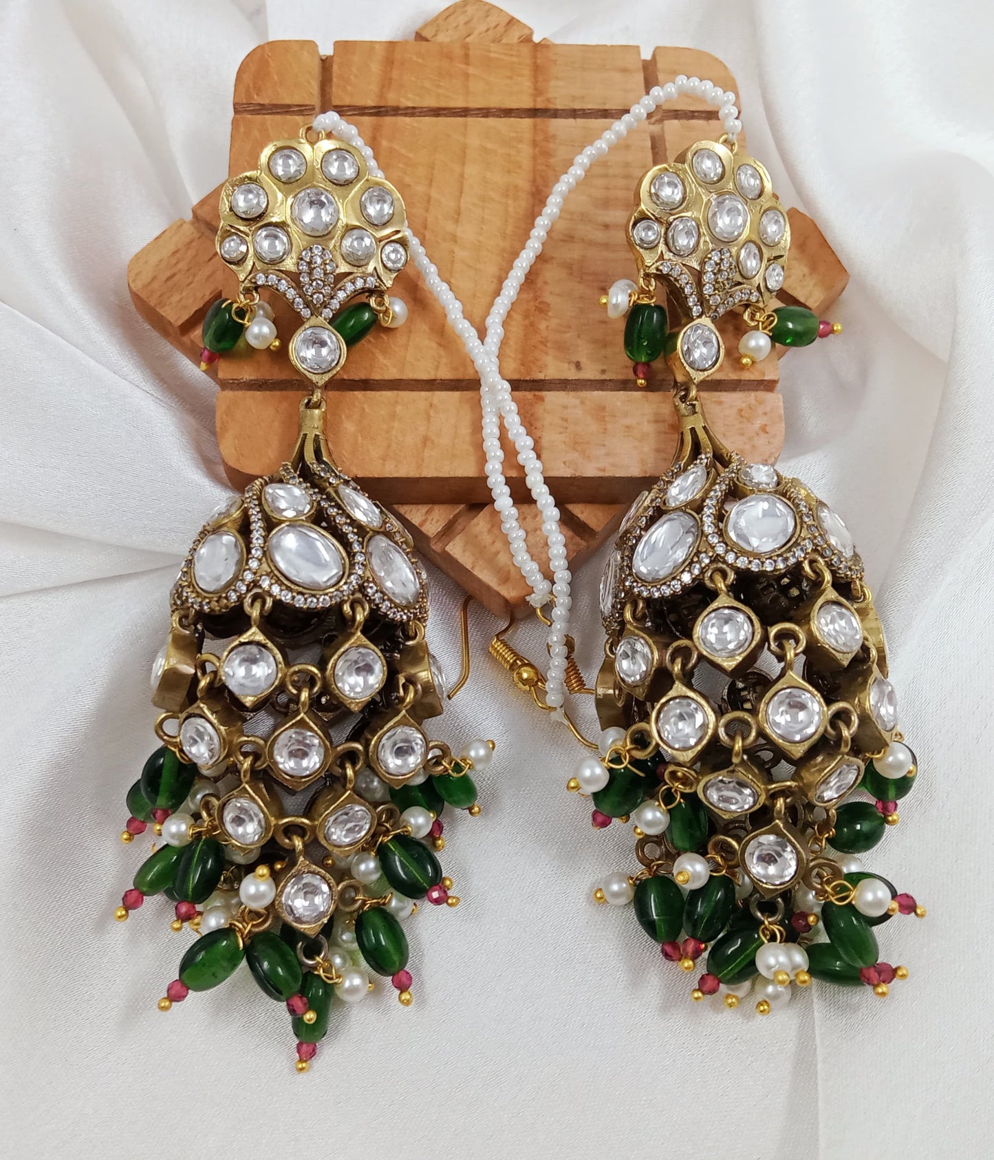 Tyani Kundan beaded earrings