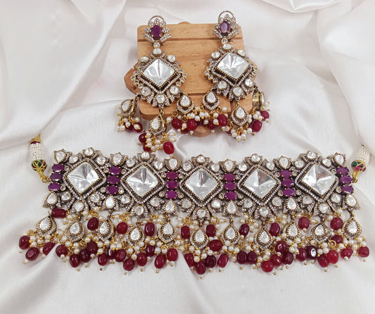 Moissanite choker Necklace set