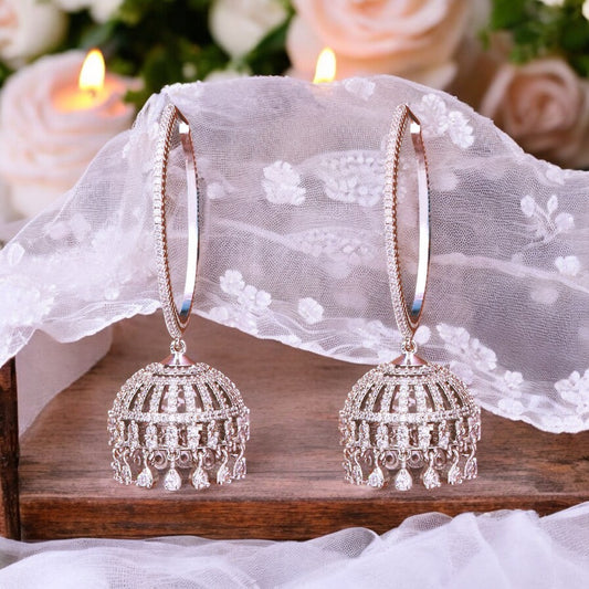 American diamond jhumki earrings