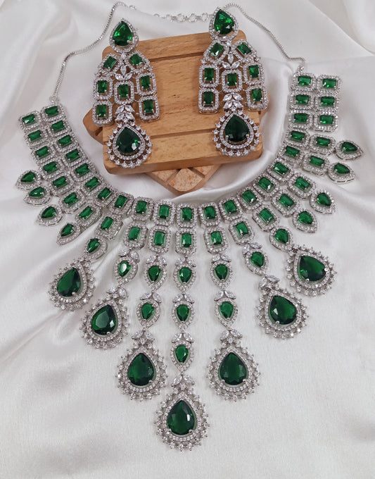 American diamond imitation emerald Necklace set