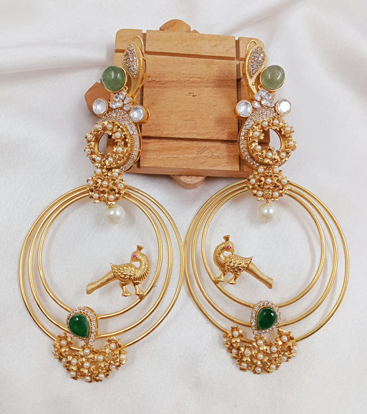 Kundan, ghungroo, fusion earrings