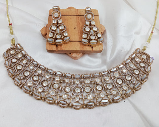 Moissanite kundan Necklace set